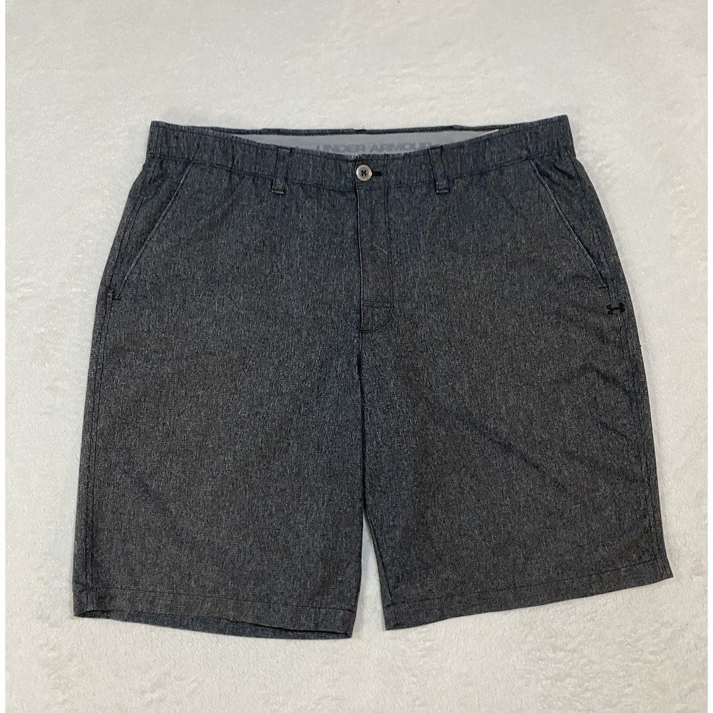 Under Armour Shorts Mens Size 38 UA Gray Match Play Vented Flat Front Golf